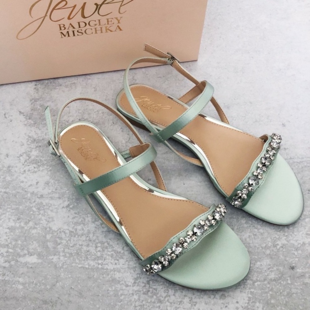Jewel Badgley Mischka Osmond Crystal
Sandals Seafoam Green Blue